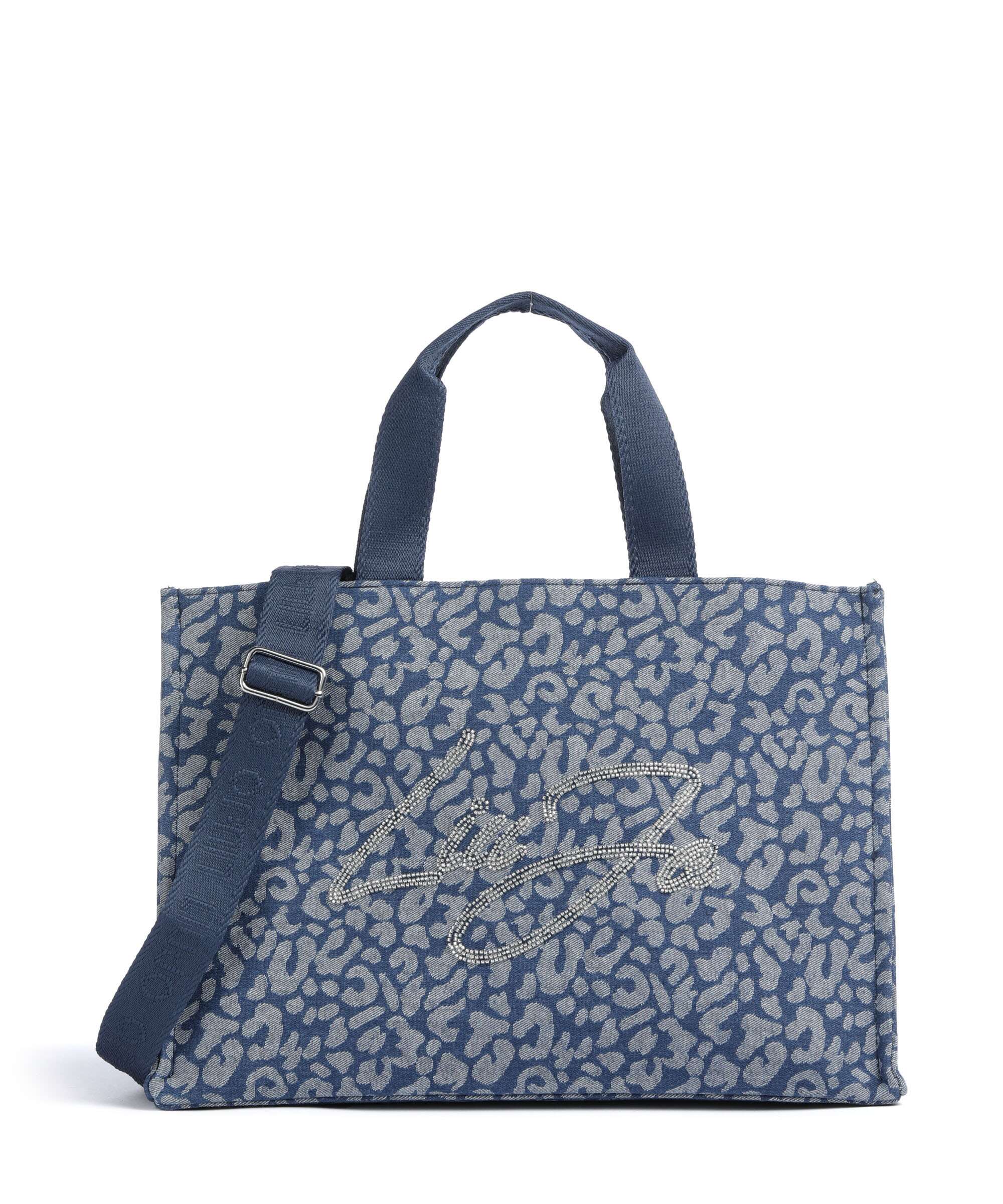 Kabelka Liu Jo Soft L modrá animalier